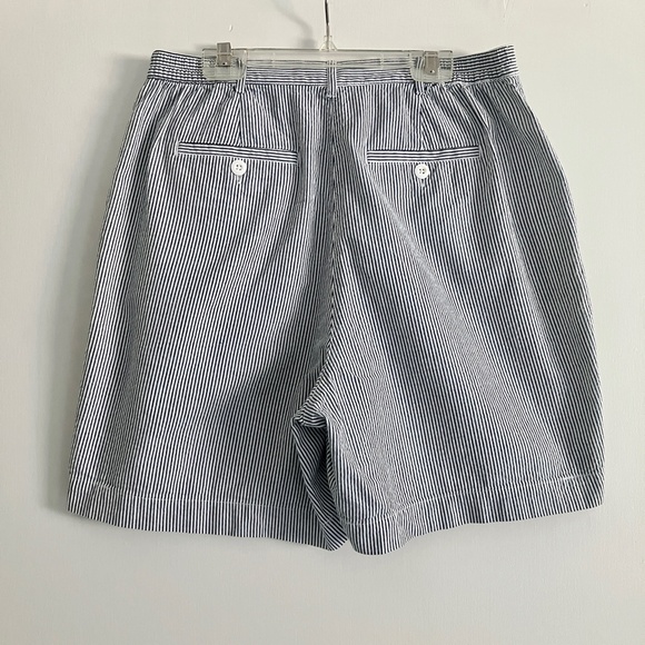 Karen Scott Sport shorts charcoal gray and white stripe 100% cotton sz 10 - Picture 2 of 5